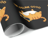 Papier Cadeau Je suis Feline Good Funny Fat Pun (Coin rond)