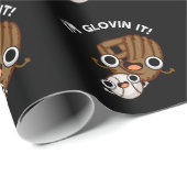 Papier Cadeau Je suis Glovin It Funny Baseball Pun Dark BG (Coin rond)