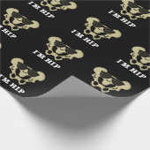 Papier Cadeau Je suis Hip Funny Hipbone Anatomy Pun Dark BG (Coin)