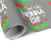 Papier Cadeau Je suis La Nonna Elf Chemise de Noël Famille Elf C (Coin rond)