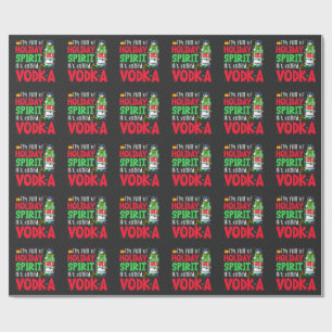 Papier Cadeau Je suis plein d'esprit de Noël, ça s'appelle Vodka