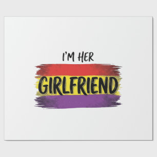 Papier Cadeau Je Suis Sa Copine Arc-en-ciel Fière Chemise Vector