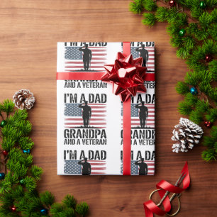 Papier Cadeau Je suis un papa grand-père et vétéran rien ne me f