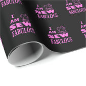 Papier Cadeau Je Suis Un Peu Fabrique En Noir Et Rose (Coin rond)