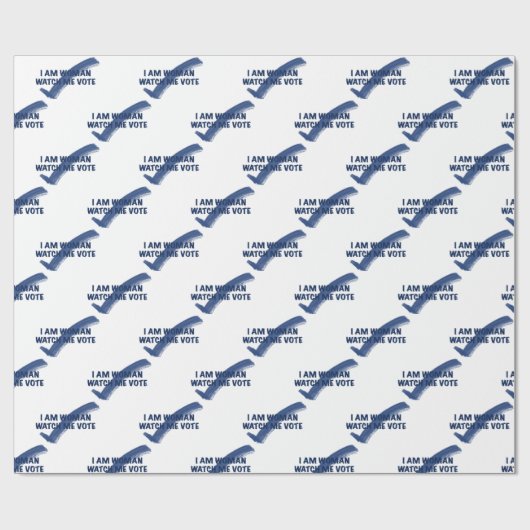 Papier Cadeau Je Suis Une Femme Me Regarde Voter Bleu (Plat)