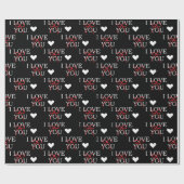 Papier Cadeau Je t'aime (Plat)
