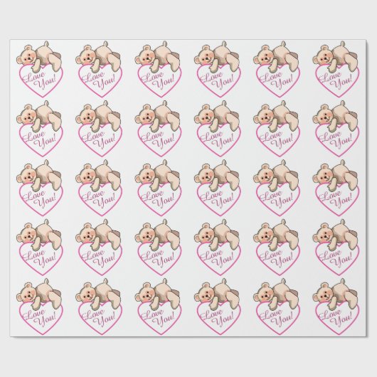 Papier Cadeau Je T'Aime ! (Plat)