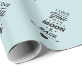 Papier Cadeau Je t'aime à la lune et au dos (Coin rond)