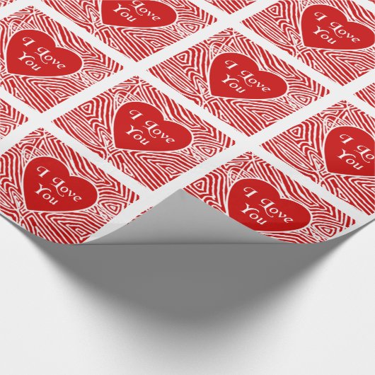 Papier Cadeau Je t'aime coeur (Coin)