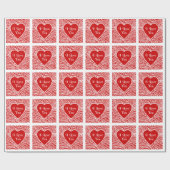 Papier Cadeau Je t'aime coeur (Plat)