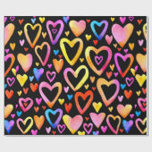 Papier Cadeau Je t'aime. Coeur d'illustration aquarelle. Valenti (Plat)