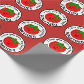 Papier Cadeau Je T'Aime De Ma Tête Tomates (Coin)