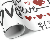 Papier Cadeau Je T'Aime Envelopper Du Papier (Coin rond)