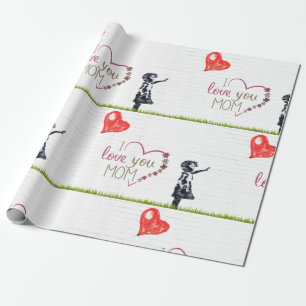 Papier Cadeau Je t'aime maman