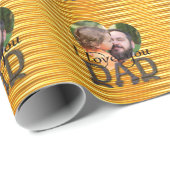 Papier Cadeau Je t'aime papa photo jaune vif (Coin rond)