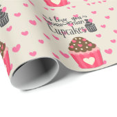 Papier Cadeau Je T'Aime Plus Que Des Cupcakes Qui Enveloppent Du (Coin rond)