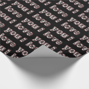 Papier Cadeau Je t'aime Romantique Black Lipstick Baiser Typogra
