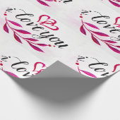 Papier Cadeau Je t'aime Romantique Rejoindre les coeurs (Coin)