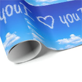 Papier Cadeau Je t'aime, Skywriting (Coin rond)