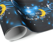 Papier Cadeau Je t'aime sur la Lune et de retour... (Coin rond)