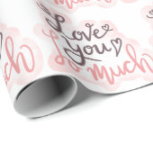 Papier Cadeau Je T'Aime Tant D'Art Word (Coin rond)