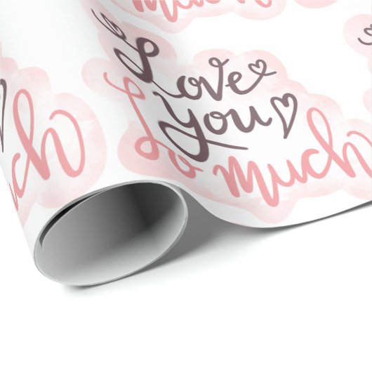 Papier Cadeau Je T'Aime Tant D'Art Word (Coin rond)