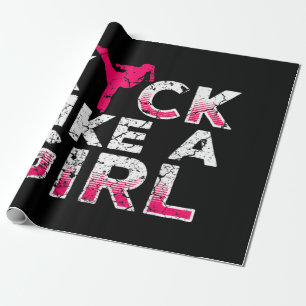 Papier Cadeau Je Tire Comme Une Fille Karate Kickboxing