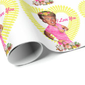 Papier Cadeau je vous aime donald trump (Coin rond)