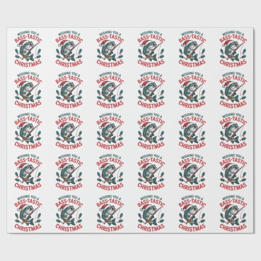Papier Cadeau Je vous souhaite un contrebassiste de pêche de Noë (Plat)