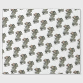 Papier Cadeau Jeep avec 2 soldats de bande dessinée (Plat)