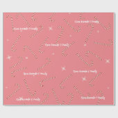 Papier Cadeau Jelly de Noël rose Lollies nom personnalisé (Plat)
