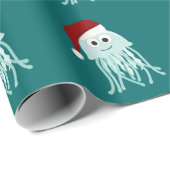 Papier Cadeau Jellyfish de Noël (Coin rond)