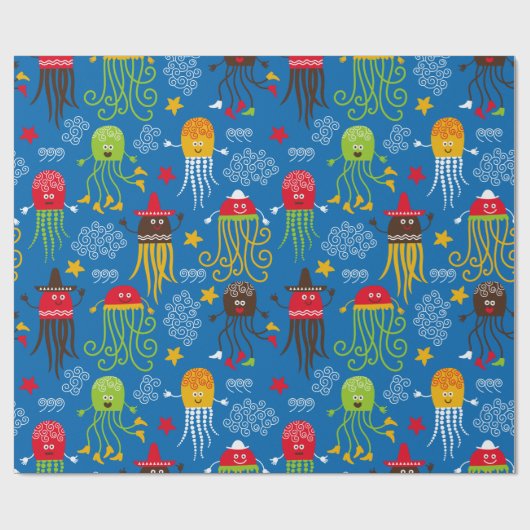 Papier Cadeau Jellyfish et Octopus (Plat)