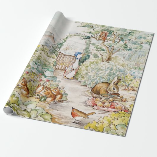 Papier Cadeau Jemima Puddle Duck dans le jardin de M. Mc Gregor (Déroulé)