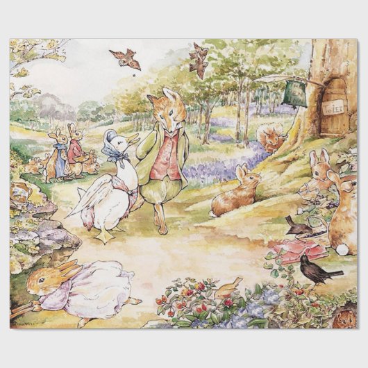 Papier Cadeau Jemima Puddle Duck se promener avec M. Fox (Plat)