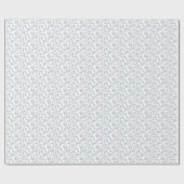 Papier Cadeau Jennifer Feuilles aquarelle, bleu vert pourpre (Plat)