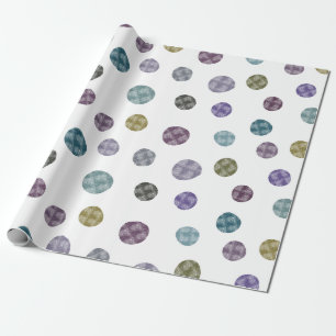 Papier Cadeau Jennifer Grand Aquarelle Points bleu vert pourpre