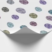 Papier Cadeau Jennifer Grand Aquarelle Points bleu vert pourpre (Coin)