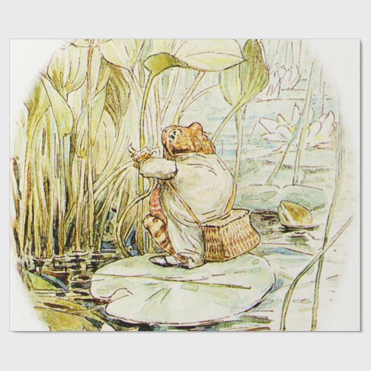 Papier Cadeau Jeremy Fisher sur un pad Lily par Beatrix Potter (Plat)