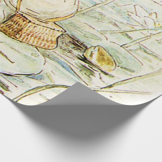 Papier Cadeau Jeremy Fisher sur un pad Lily par Beatrix Potter (Coin)