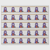 Papier Cadeau Jersey de basket-ball personnalisé violet | Or (Plat)