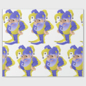 Papier Cadeau Jester Violet Et Vert (Plat)
