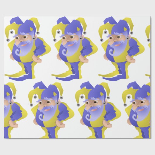 Papier Cadeau Jester Violet Et Vert (Plat)