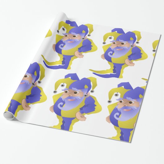 Papier Cadeau Jester Violet Et Vert (Déroulé)