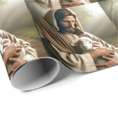 PAPIER CADEAU JESUS AND LAMB CHRISTMAS (Coin rond)