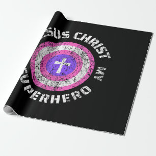 Papier Cadeau Jésus Christ est mon super-héros Jésus
