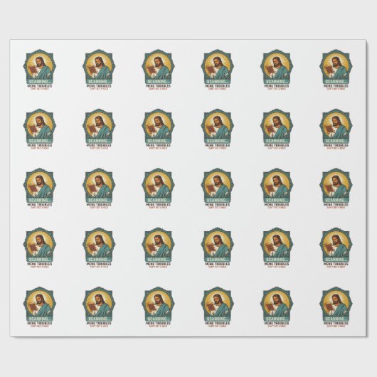 Papier Cadeau Jésus Code QR flou ne scannera pas Menu Humour Tec (Plat)