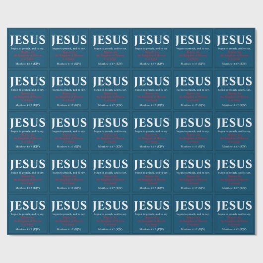 Papier Cadeau Jésus Commença À Prêcher. Matthieu 4:17 (Plat)