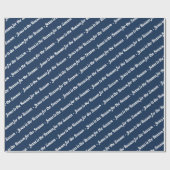 Papier Cadeau Jésus est la raison de la saison Marine Bleu (Plat)