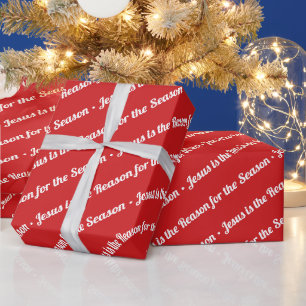 Papier Cadeau Jésus est la raison de la saison Rouge